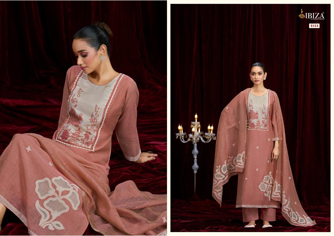 Ibiza kriti lilen cotton dress material wholesale singles surat